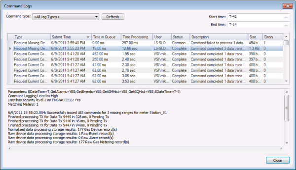 Command and Associated Logs Command and Associated Logs